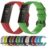 Diamond Pattern Silicone Watch Band for Fitbit Charge 3, Size: 210x18mm